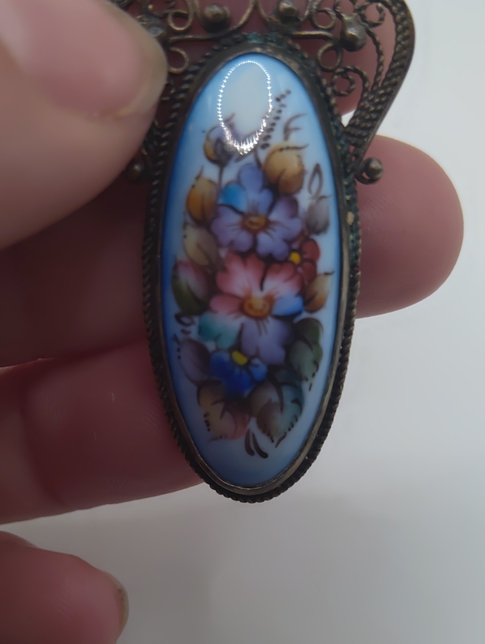 Rostov Finift Pendant Vintage - Picture 6 of 6